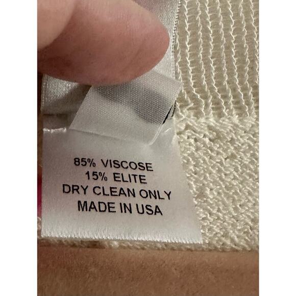 BARBARA WELLS STUDIO Cream Knit Tunic Top Shirt V-Neck - Women’s Sz Small - Picture 4 of 5